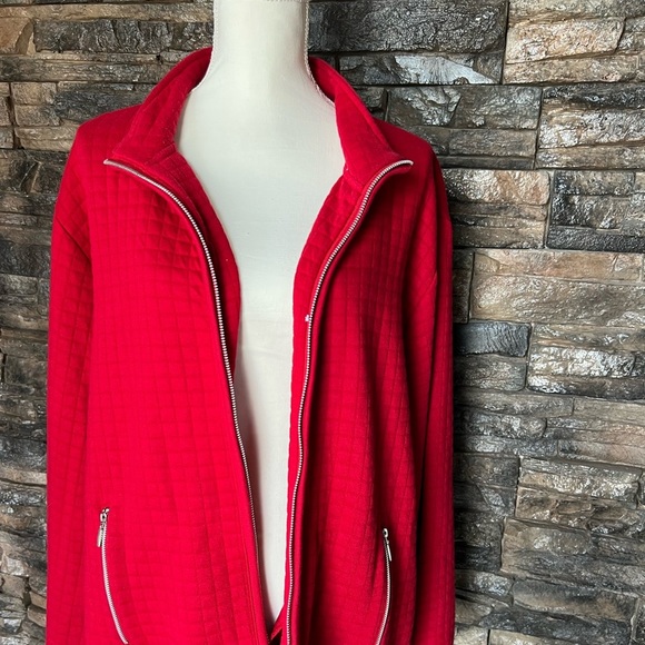 Karen Scott Vibrant Red Bomber Jacket - Picture 9 of 9